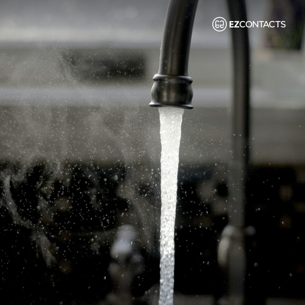 Sink with running water