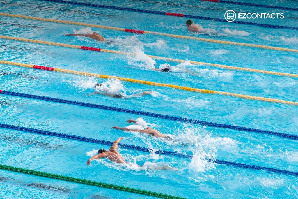 People swimming in a pool