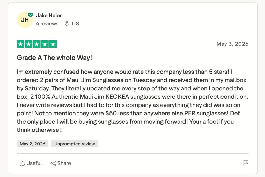 TrustPilot review