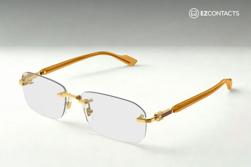 Gucci GG1221O Glasses With Gold Arms