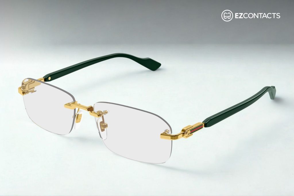 Gucci GG1221O glasses with green arms