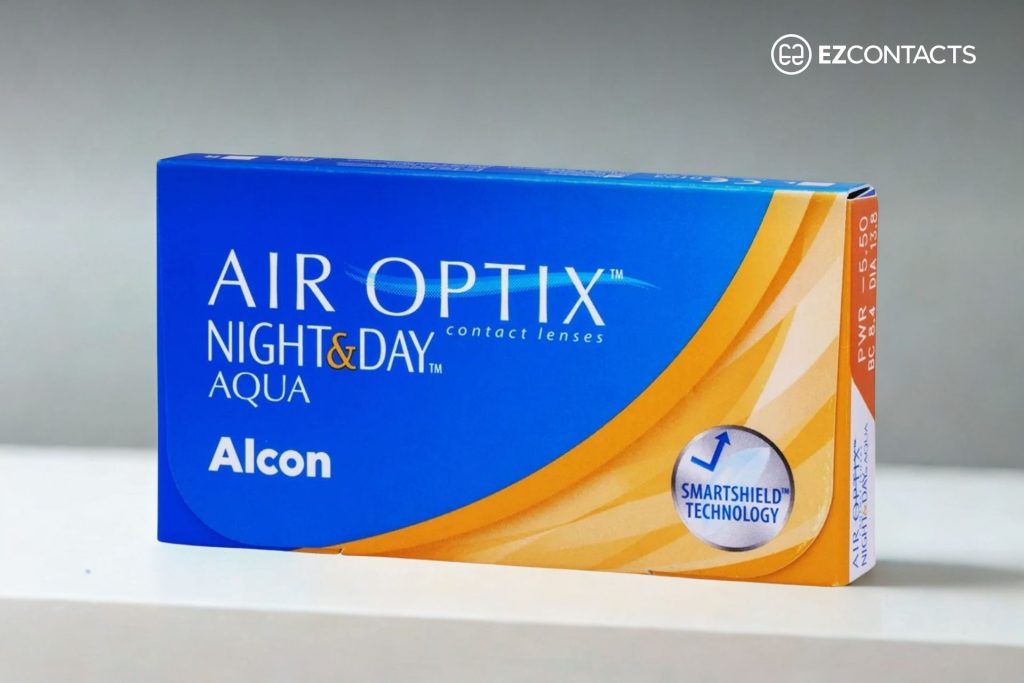 Box of Air Optix Night & Day Aqua Extended Wear Contacts