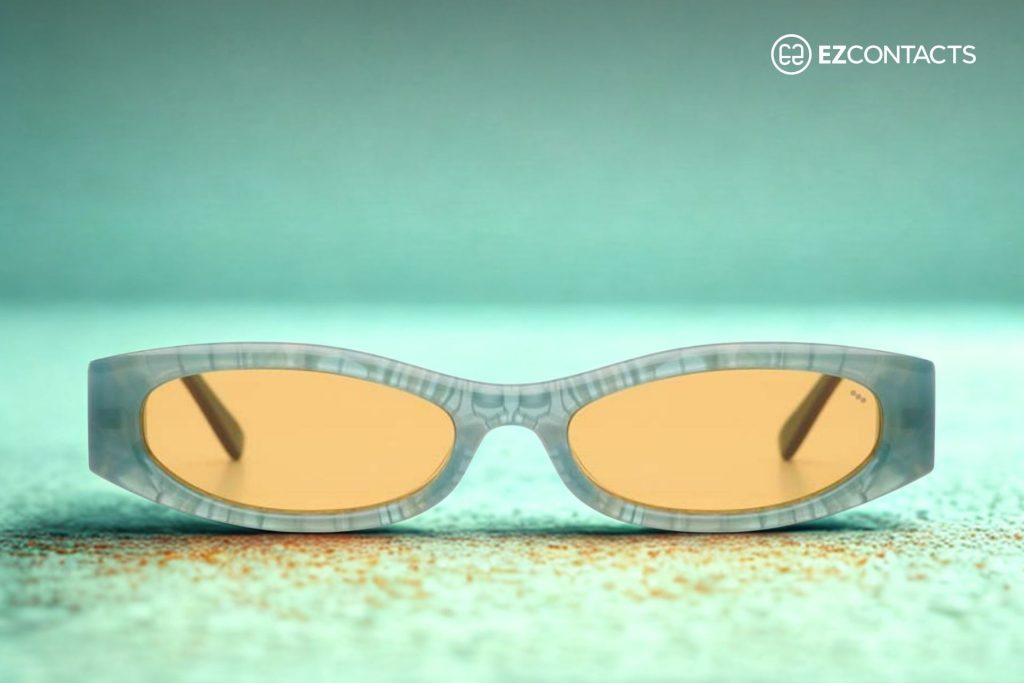 Morel sunglasses with green frames and yellow lenses