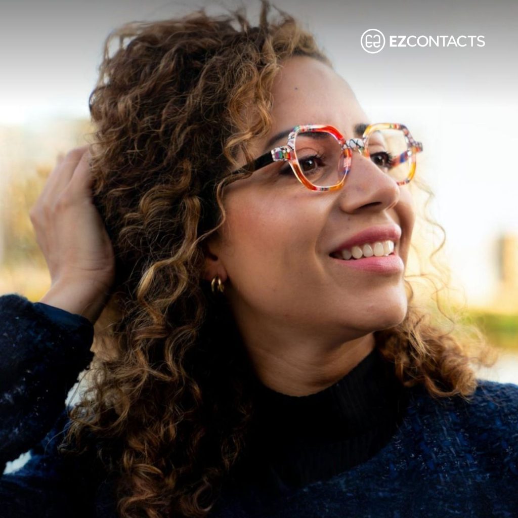 Woman wearing Outspoken Glasses