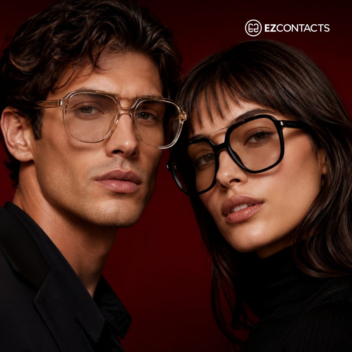 Man and woman wearing Saint Lauren SL 545 aviator sunglasses