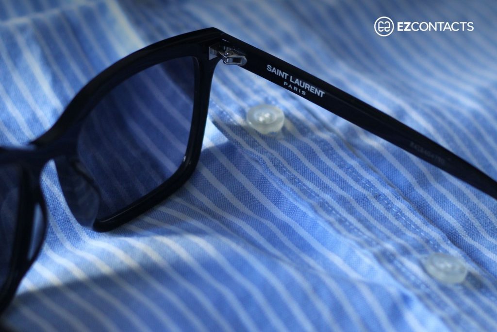 Close-up of Saint Lauren sunglasses