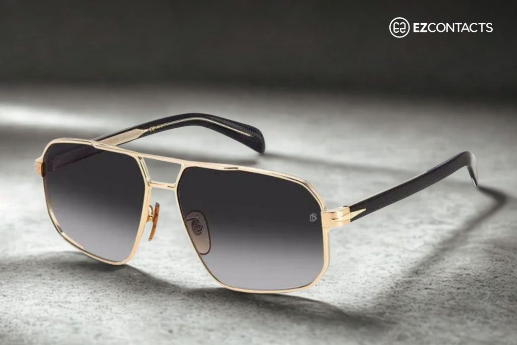David Beckham DB 7102/S in Gold/Black with gray shaded lenses