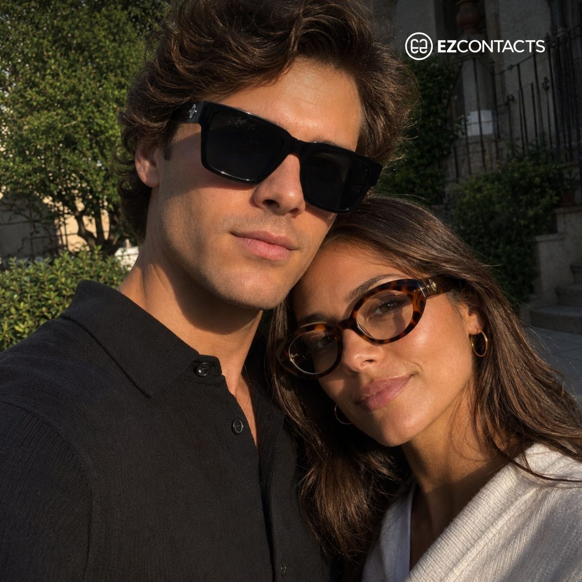 Man and woman wearing Vesari eyewear