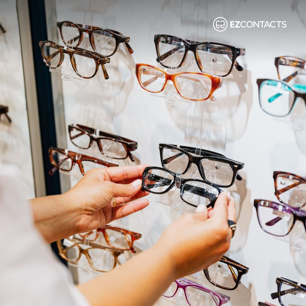 Person choosing glasses