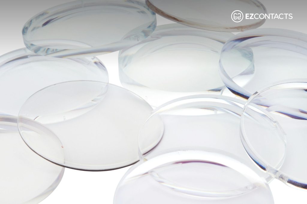 Lenses on a white background