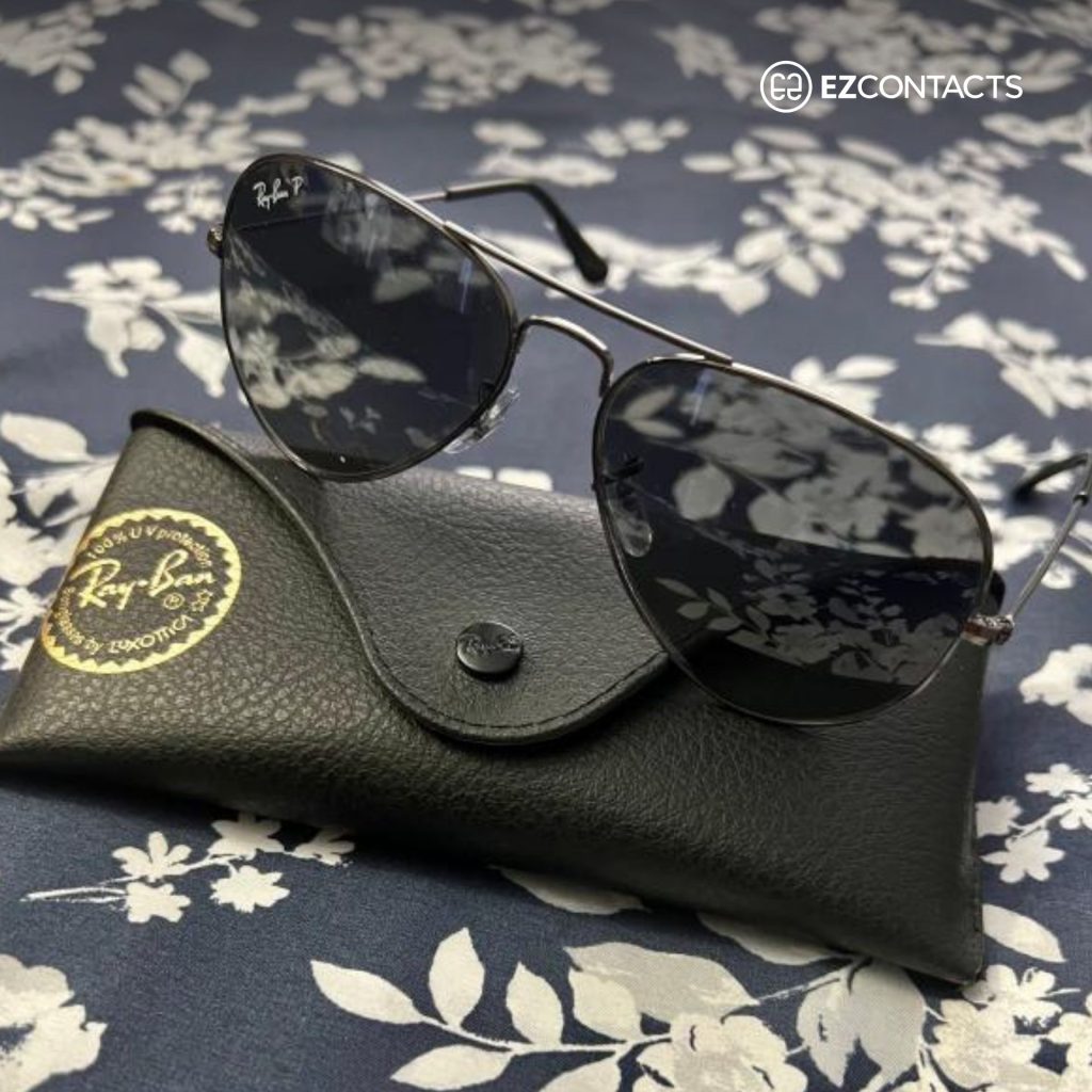 Ray-Ban Aviators and glasses case
