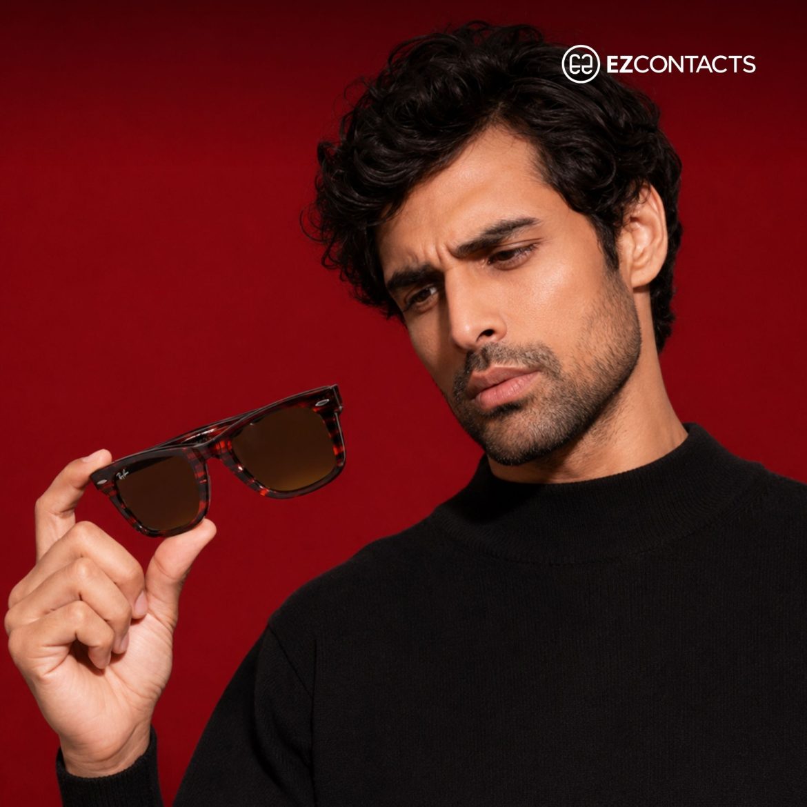 Man looking at Ray-Bans