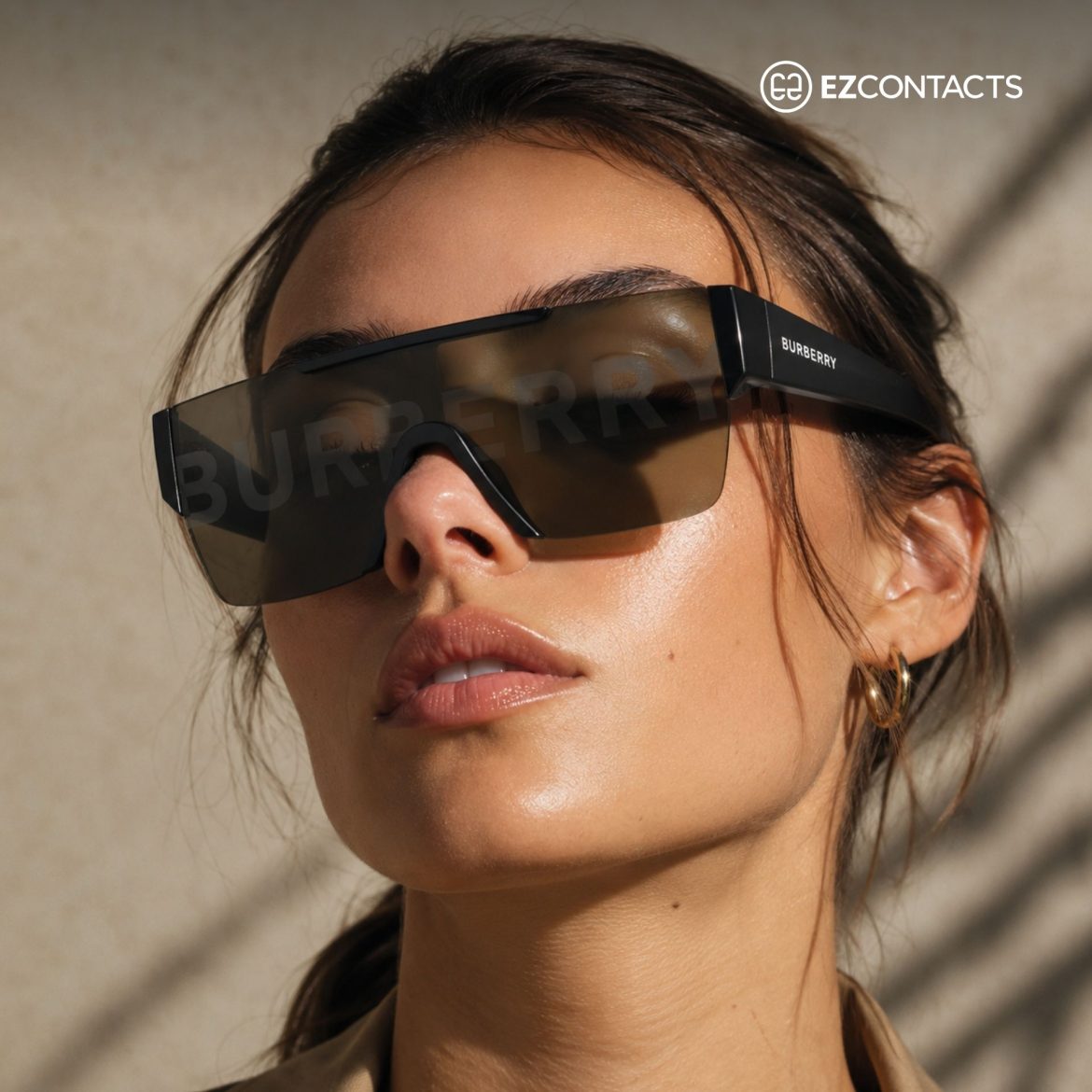 Woman wearing Burberry BE4291 sunglasses