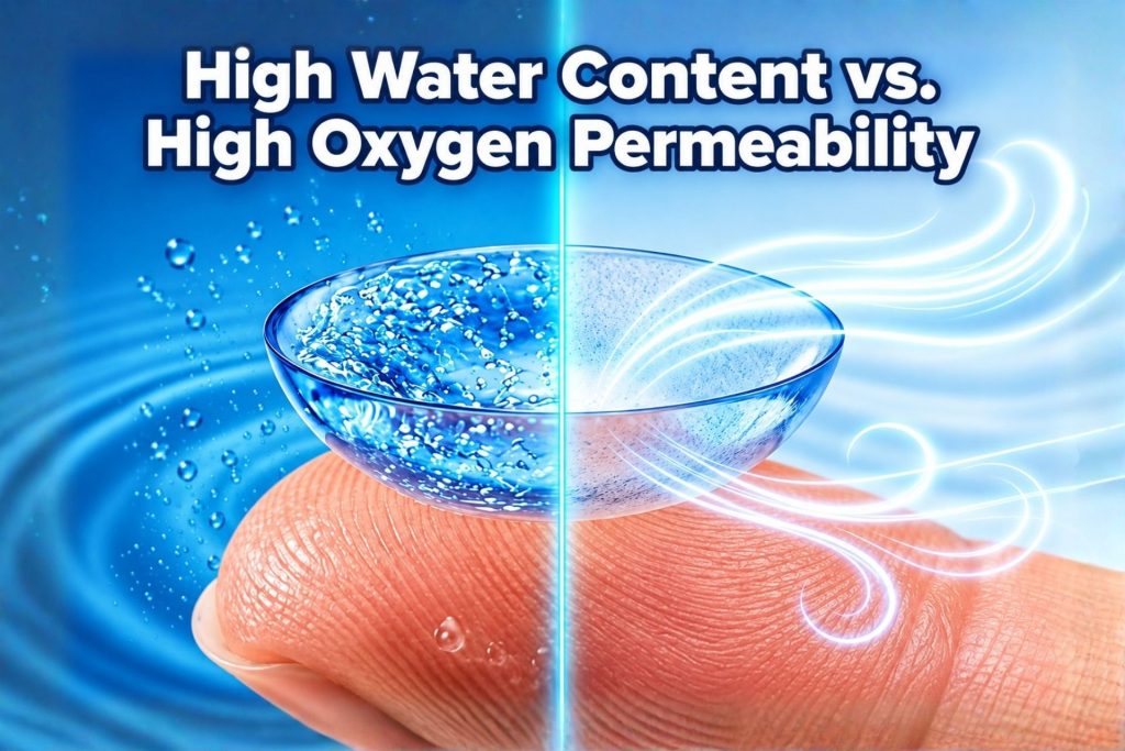 Illustration of the Different Methods of Oxygen Delivery: Traditional Hydrogel vs. Silicone Hydrogel