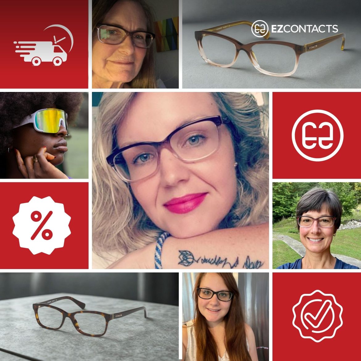 Coach HC6089 glasses and EZContacts icons