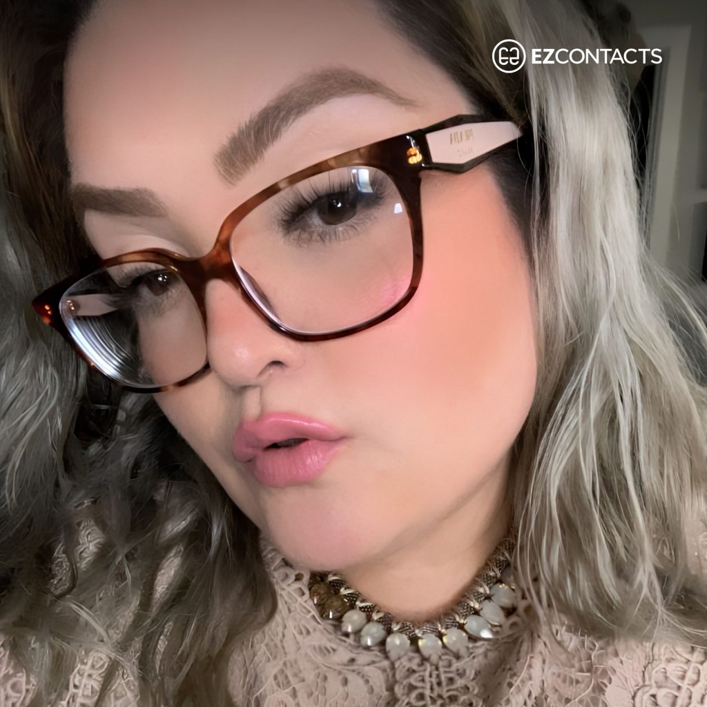 EZContacts customer wearing Prada PR 17ZV