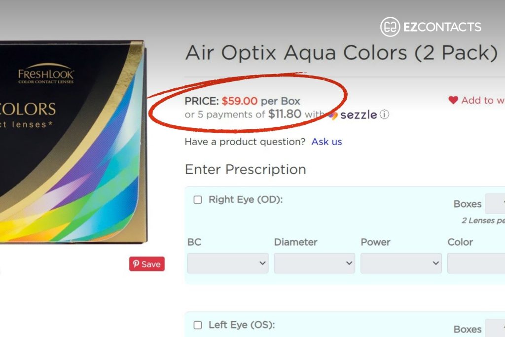 AIR OPTIX COLORS at Designer Frames Outlet