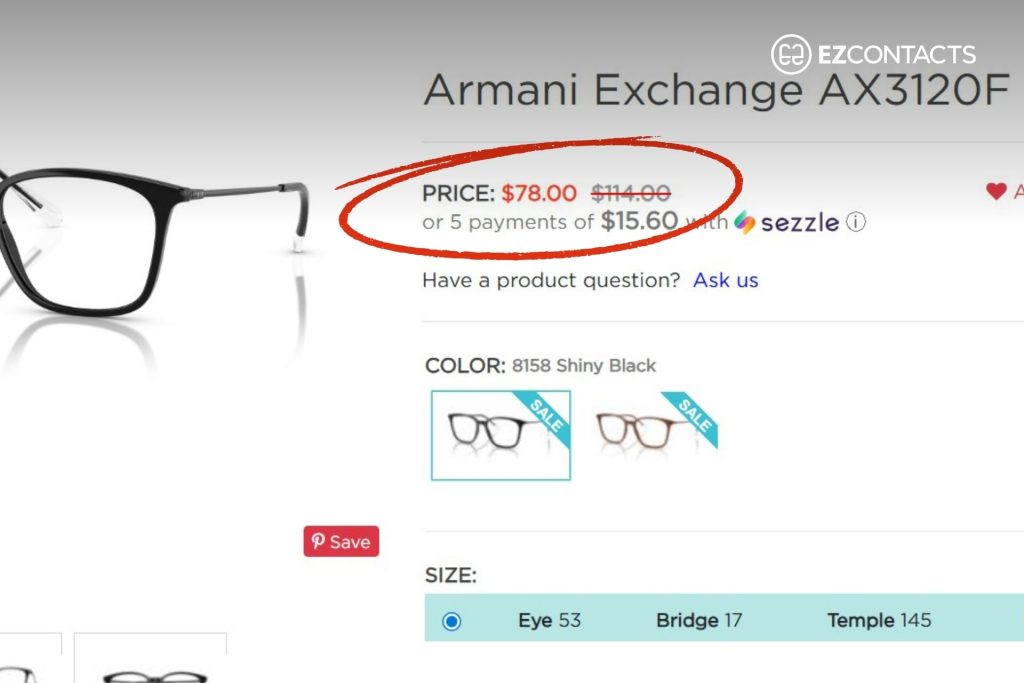 Armani Exchange AX3120F at Designer Frames Outlet