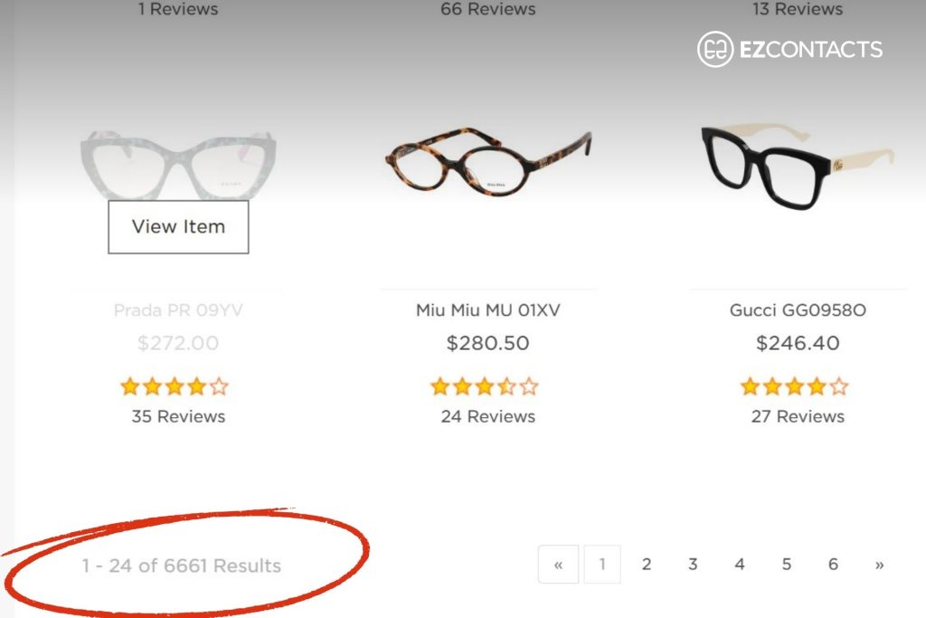 EZContacts Number of Glasses
