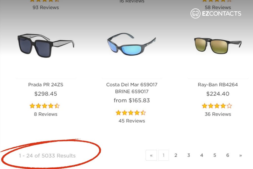 EZContacts Number of Sunglasses