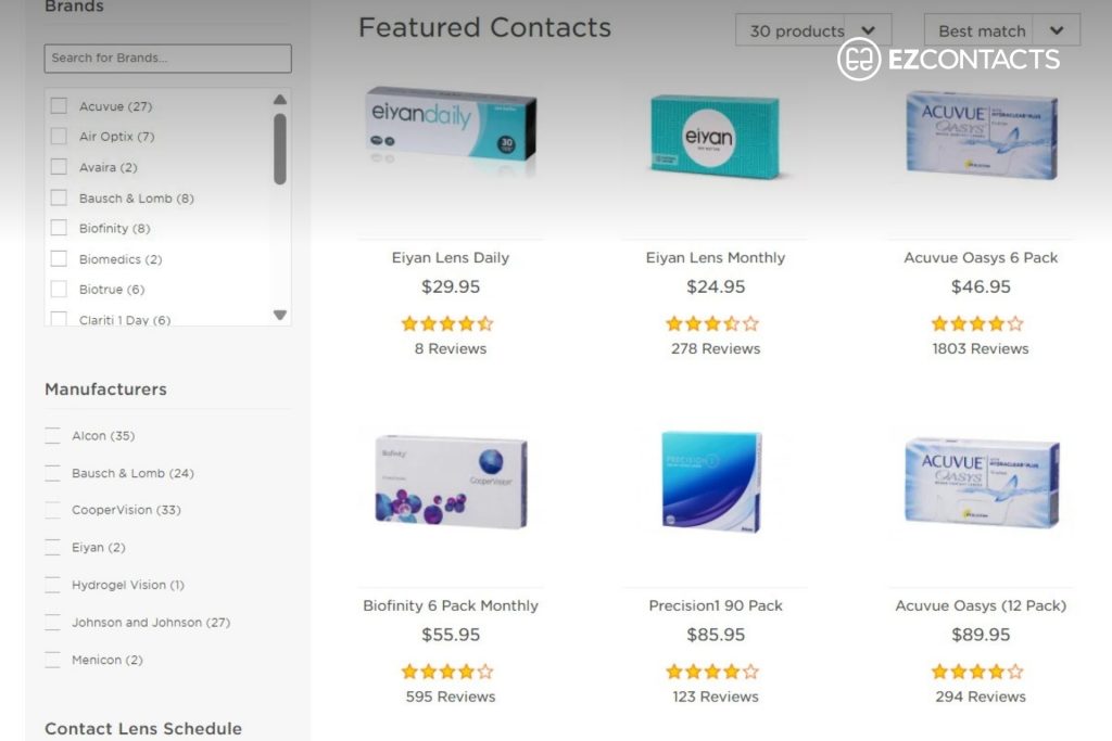 EZContacts Contact Lens Filters