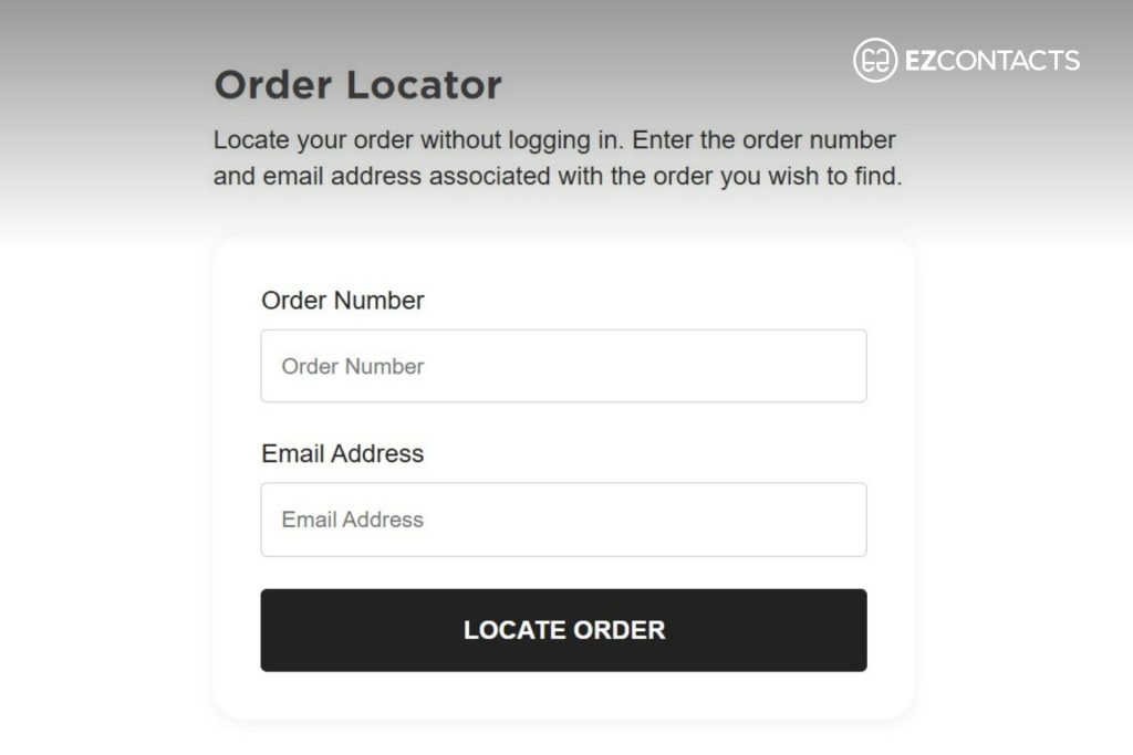 Order Locator Form on EZContacts
