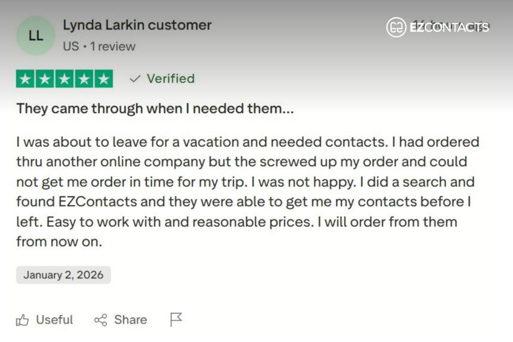 EZContacts TrustPilot Review