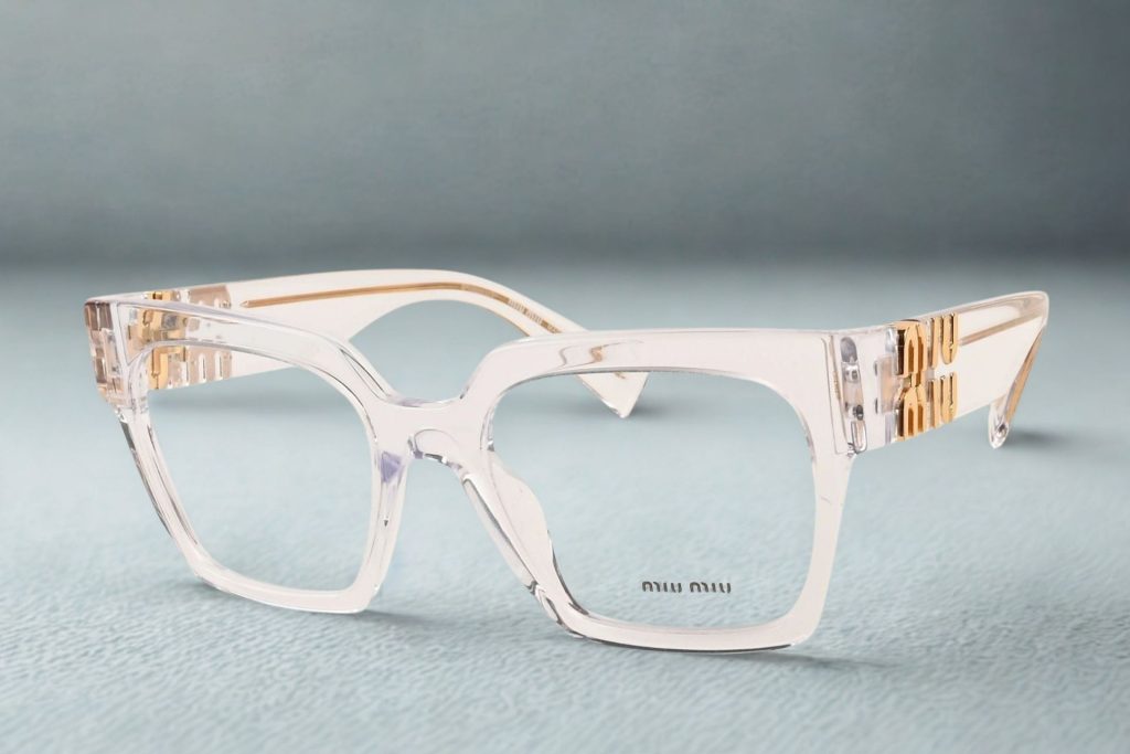 Miu Miu MU 04UV Transparent Chunky Glasses