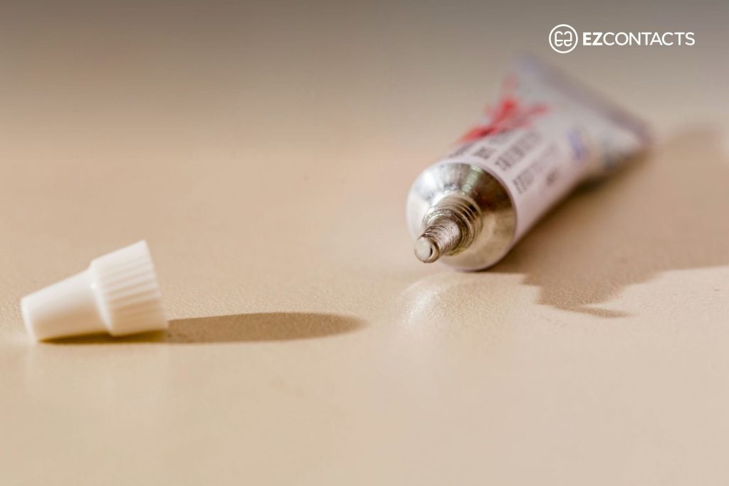 Super glue on a table