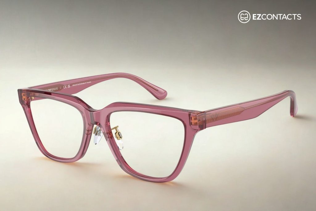Emporio Armani EA3208F Asian Fit in Shiny Transparent Pink