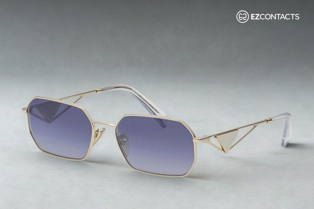Prada PR A51S Sunglasses With Blue Lenses