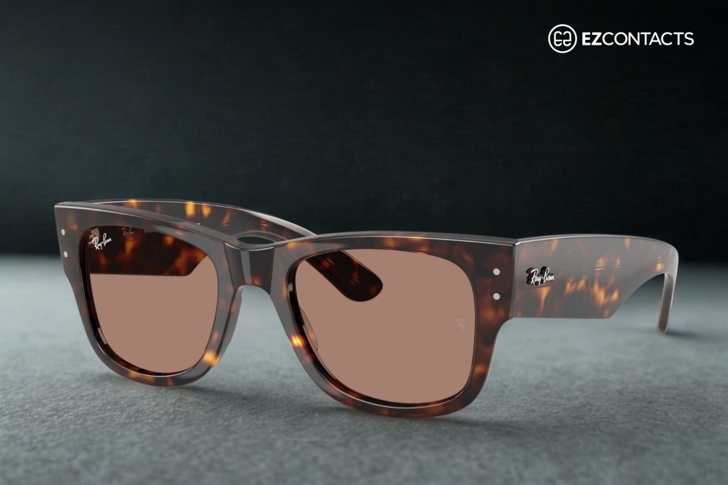 Ray-Ban RB0840S Mega Wayfarer in Havana With Light Violet Chromance Lenses
