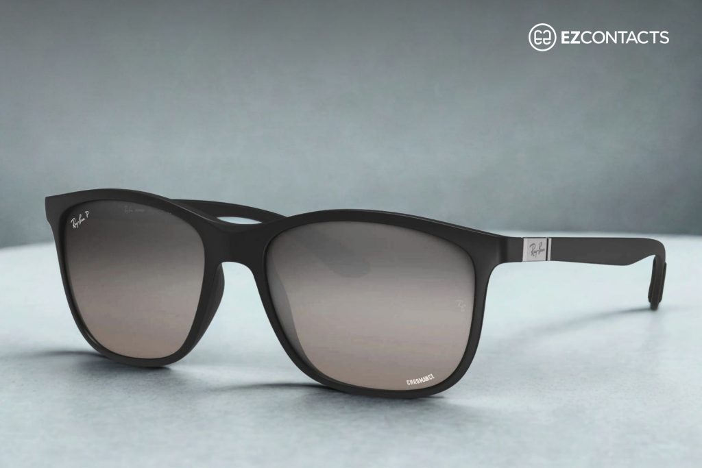 The Ray-Ban RB4330CH Chromance in Grey With Silver Chromance
