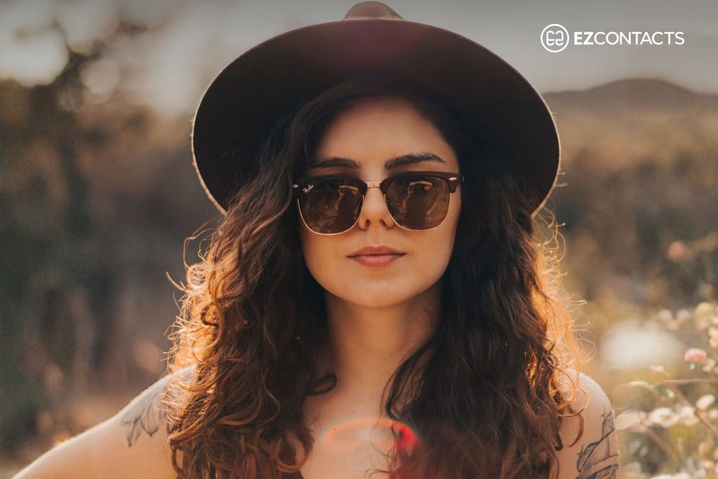 Woman Wearing Ray-Ban Clubmasters