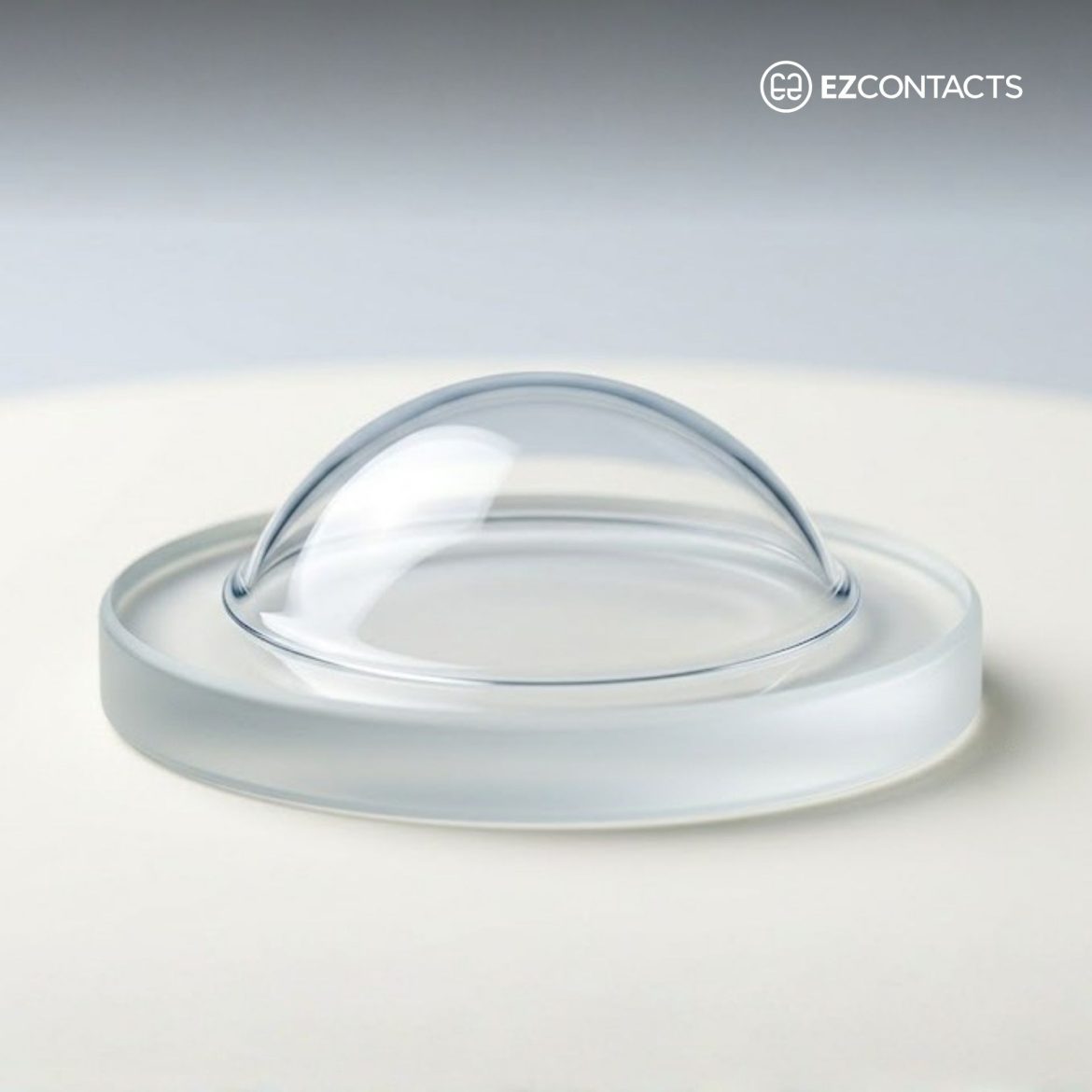 Scleral contact lens on table