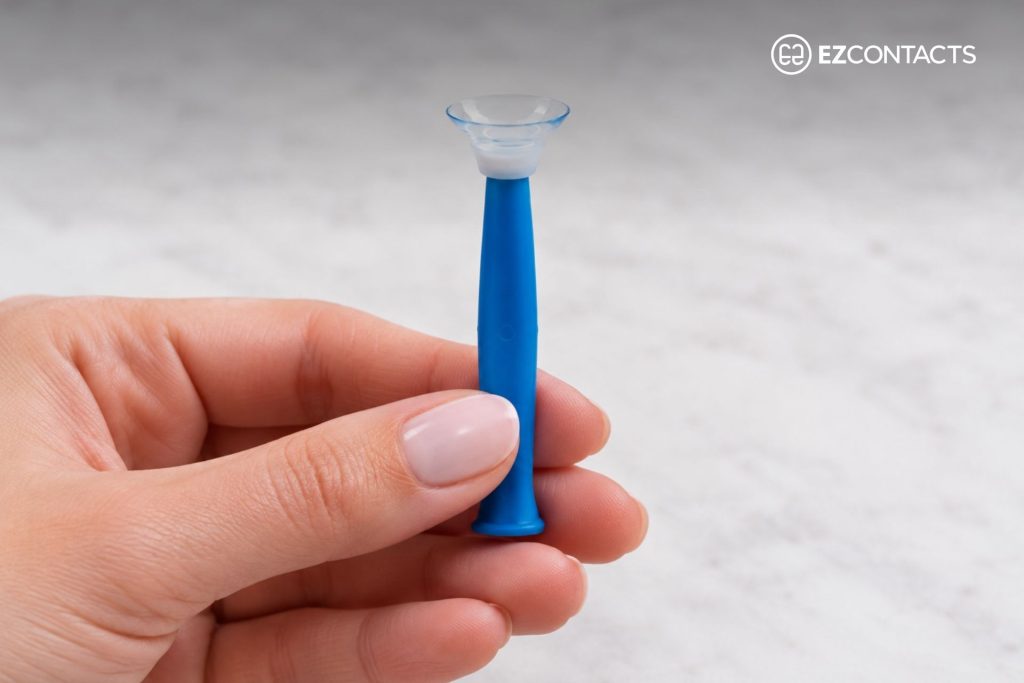 Tool to insert and remove scleral ;]lenses