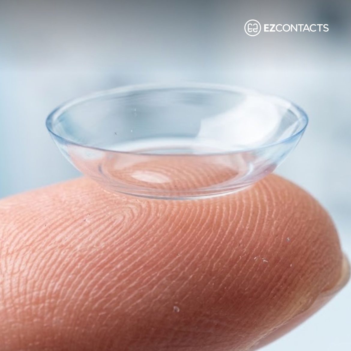 Contact lens on finger
