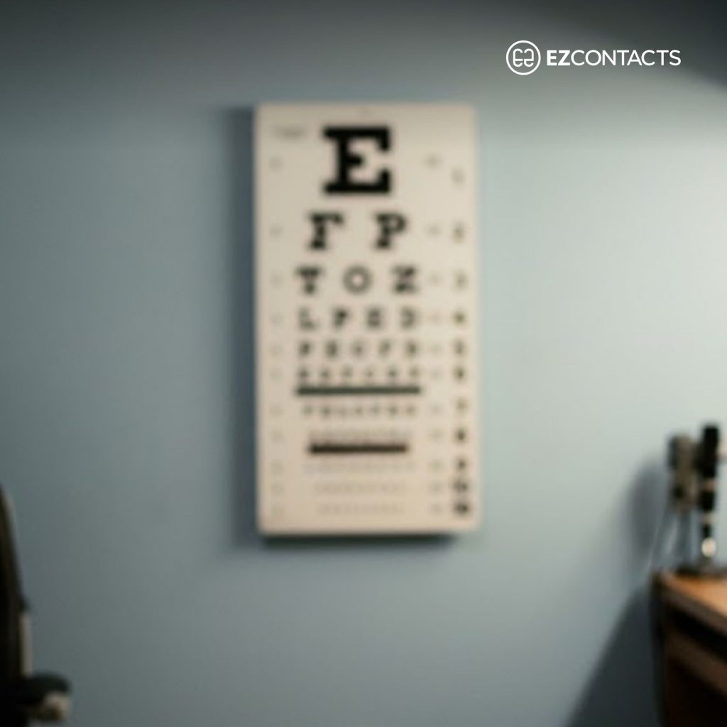 Blurry Snellen Chart in Eye Doctor's Office