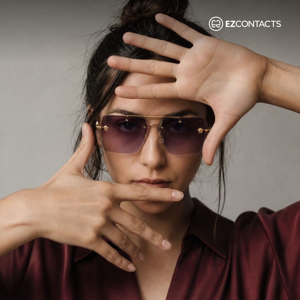 Woman in Versace VE2245 sunglasses