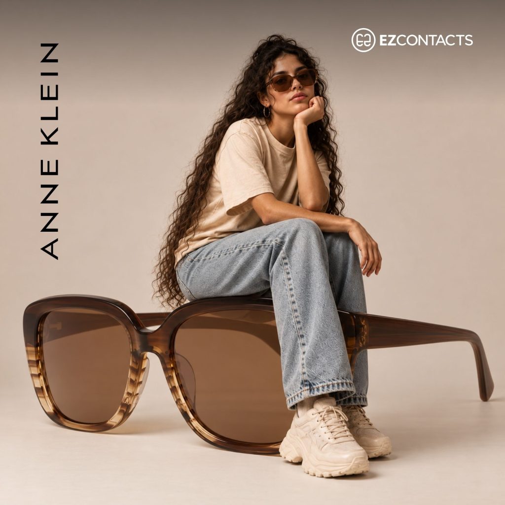 Woman Sitting on Anne Klein Sunglasses