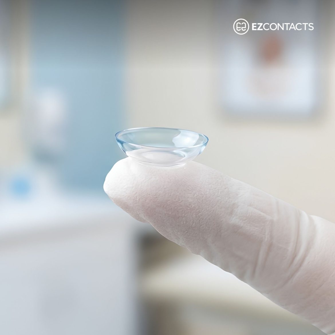 Contact Lens on a Finger