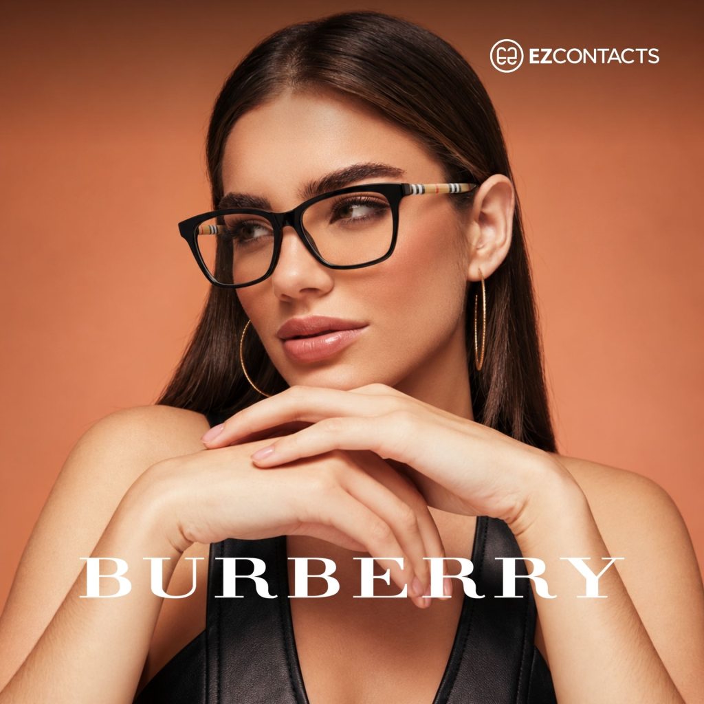 Woman Wearing Burberry Glasses