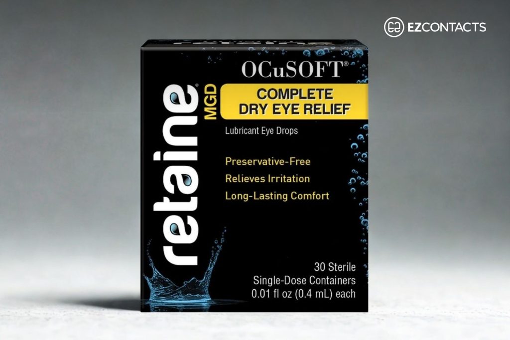 Box of OCuSOFT Retaine MGD Complete Dry Eye Relief Lubricant Eye Drops