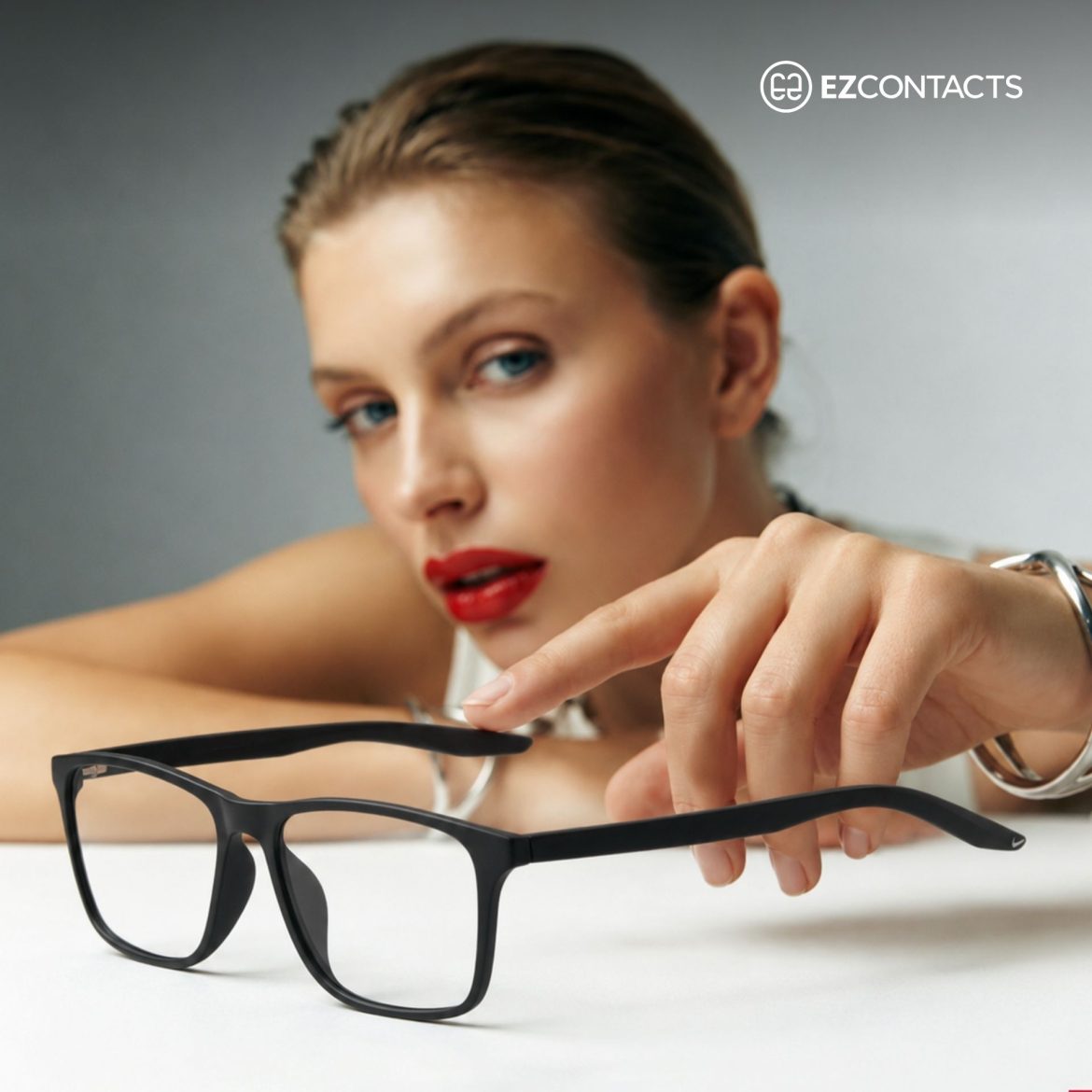 Woman with glasses frames