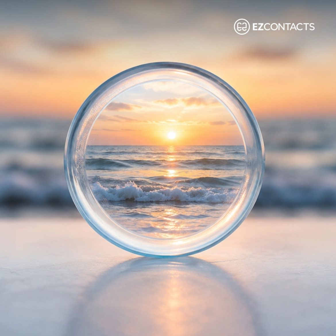 Sunset seen through a contact lens