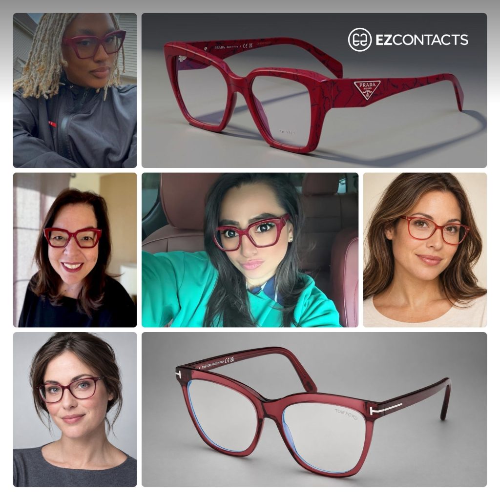 Collage of Red Eyeglasses