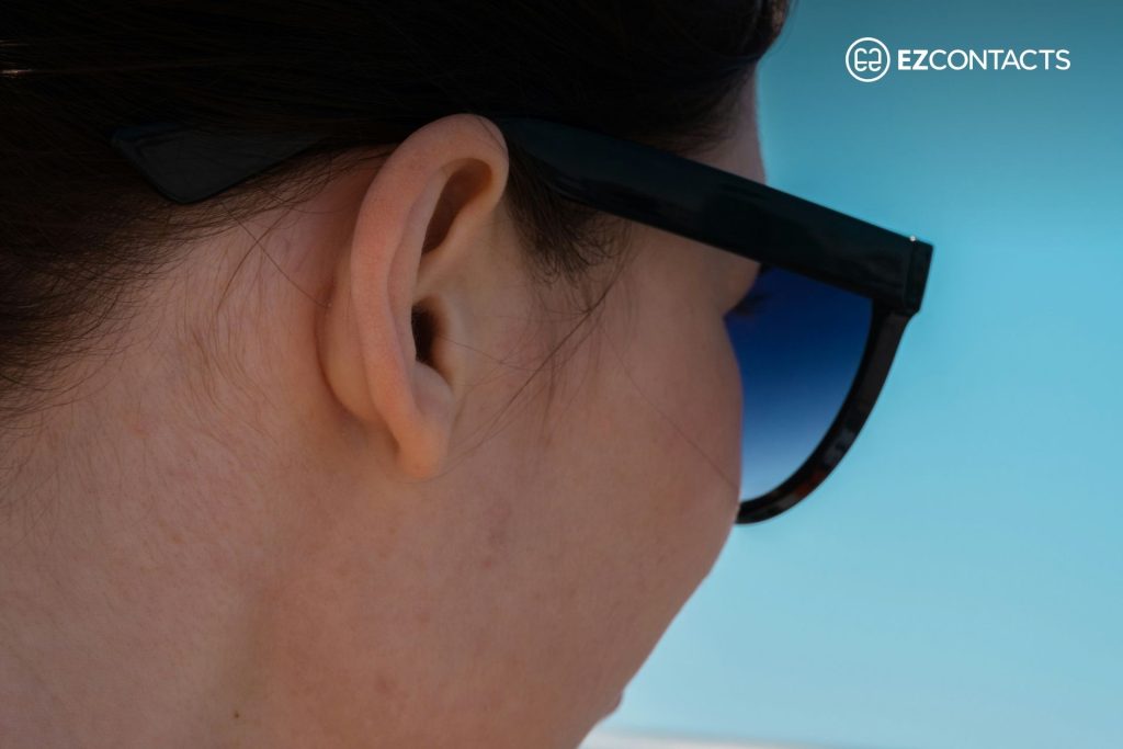 Close-up of woman wearing sunglasses