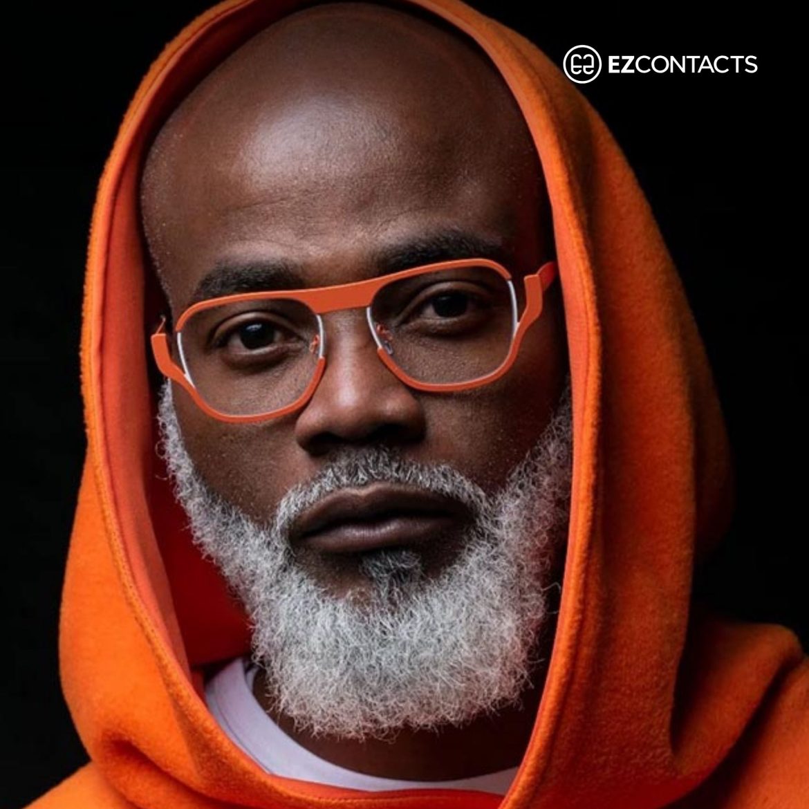 Man wearing orange glasses