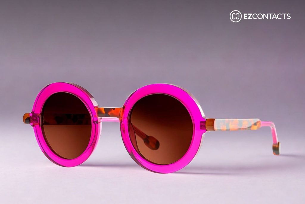 Friskos bright pink round sunglasses