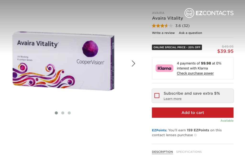 Avaira Vitality Contacts